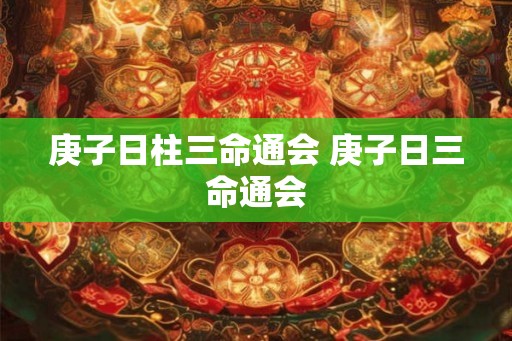 庚子日柱三命通会 庚子日三命通会 庚子日柱三命通会 庚子日三命通会