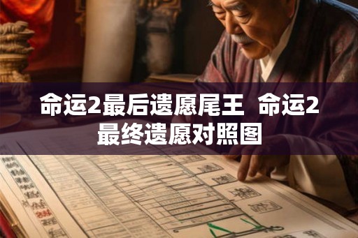 命运2最后遗愿尾王  命运2最终遗愿对照图
