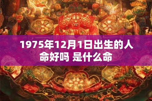 1975年12月1日出生的人命好吗 是什么命