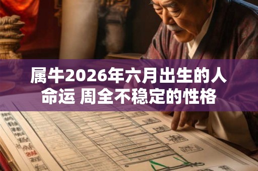 属牛2026年六月出生的人命运 周全不稳定的性格