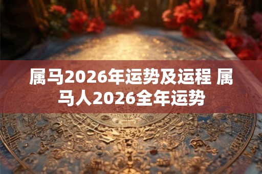 属马2026年运势及运程 属马人2026全年运势