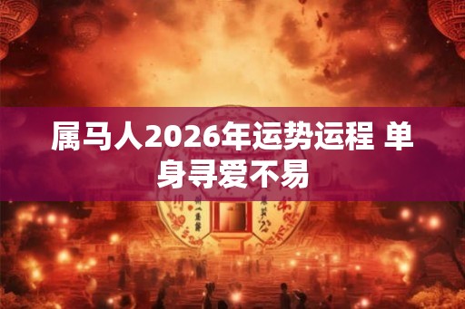 属马人2026年运势运程 单身寻爱不易