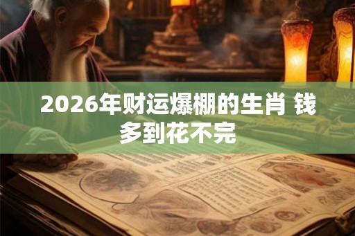 2026年财运爆棚的生肖 钱多到花不完 2026年财运爆棚的生肖 钱多到花不完