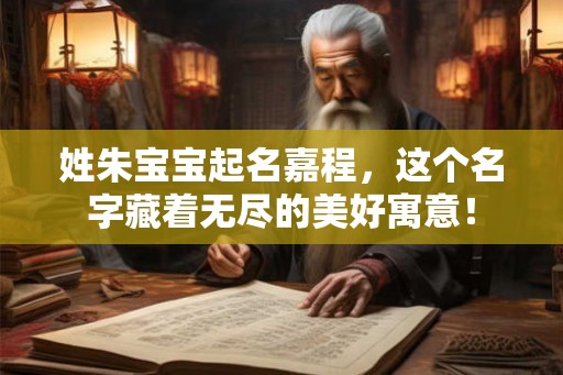姓朱宝宝起名嘉程，这个名字藏着无尽的美好寓意！