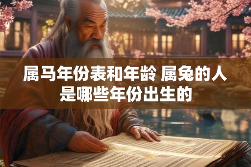 属马年份表和年龄 属兔的人是哪些年份出生的 属马年份表和年龄 属兔的人是哪些年份出生的