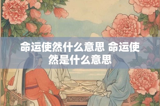 命运使然什么意思 命运使然是什么意思 命运使然什么意思 命运使然是什么意思