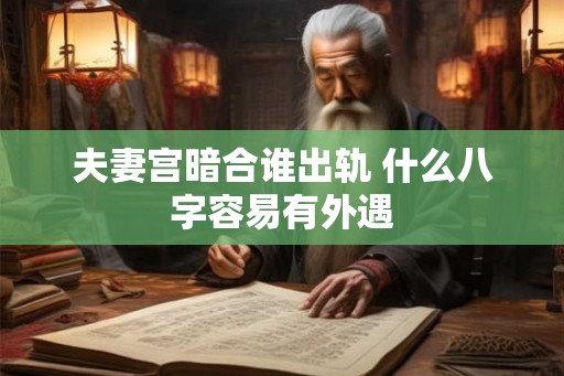 夫妻宫暗合谁出轨 什么八字容易有外遇