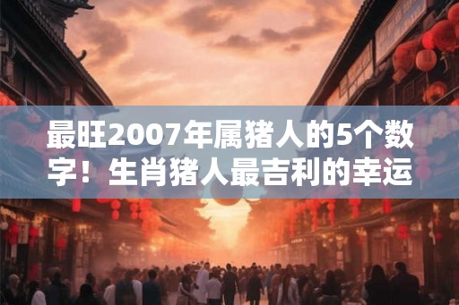 最旺2007年属猪人的5个数字！生肖猪人最吉利的幸运数字