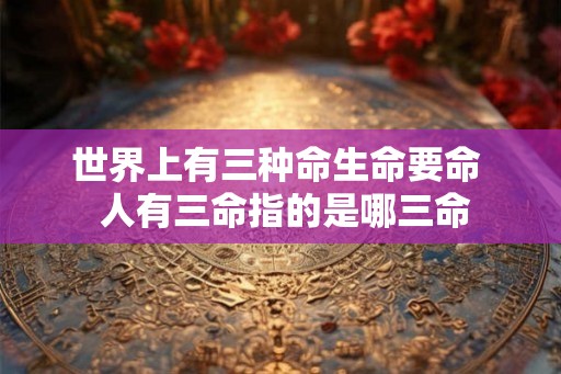 世界上有三种命生命要命  人有三命指的是哪三命