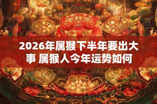 2026年属猴下半年要出大事 属猴人今年运势如何