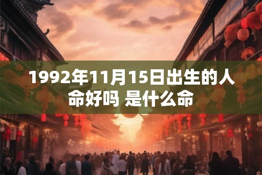 1992年11月15日出生的人命好吗 是什么命