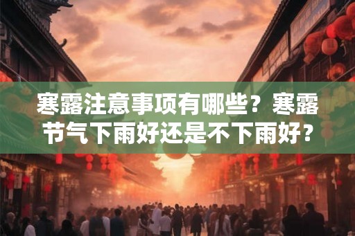 寒露注意事项有哪些？寒露节气下雨好还是不下雨好？