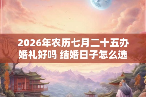 2026年农历七月二十五办婚礼好吗 结婚日子怎么选