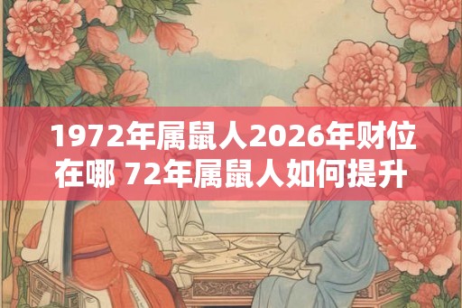 1972年属鼠人2026年财位在哪 72年属鼠人如何提升财运