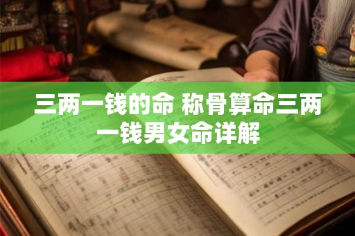 三两一钱的命 称骨算命三两一钱男女命详解