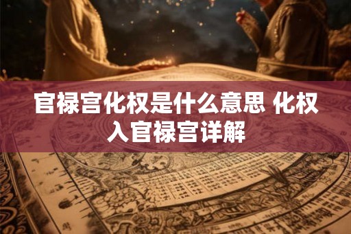 官禄宫化权是什么意思 化权入官禄宫详解