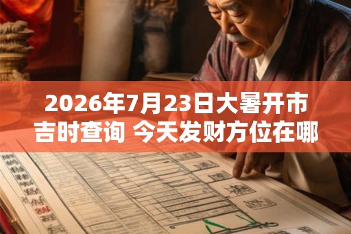 2026年7月23日大暑开市吉时查询 今天发财方位在哪
