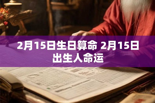 2月15日生日算命 2月15日出生人命运