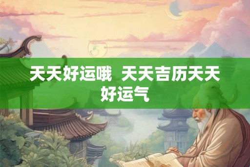 天天好运哦 天天吉历天天好运气 天天好运哦 天天吉历天天好运气