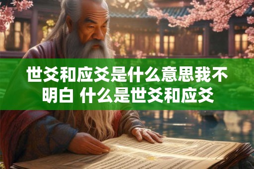世爻和应爻是什么意思我不明白 什么是世爻和应爻 世爻和应爻是什么意思我不明白 什么是世爻和应爻