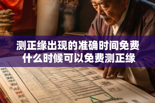 测正缘出现的准确时间免费 什么时候可以免费测正缘