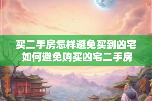 买二手房怎样避免买到凶宅 如何避免购买凶宅二手房
