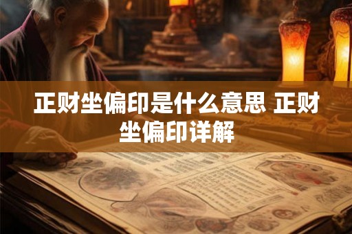 正财坐偏印是什么意思 正财坐偏印详解