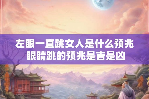 左眼一直跳女人是什么预兆 眼睛跳的预兆是吉是凶 左眼一直跳女人是什么预兆 眼睛跳的预兆是吉是凶