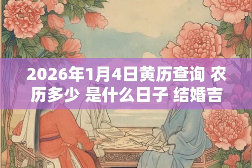 2026年1月4日黄历查询 农历多少 是什么日子 结婚吉时