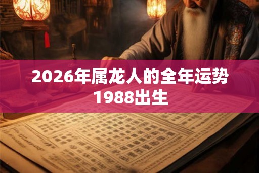 2026年属龙人的全年运势1988出生