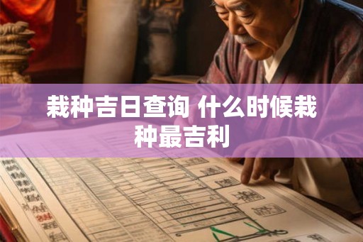 栽种吉日查询 什么时候栽种最吉利