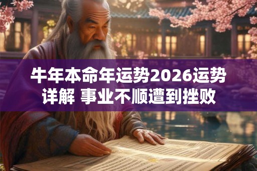 牛年本命年运势2026运势详解 事业不顺遭到挫败 牛年本命年运势2026运势详解 事业不顺遭到挫败