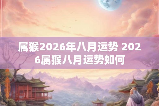 属猴2026年八月运势 2026属猴八月运势如何