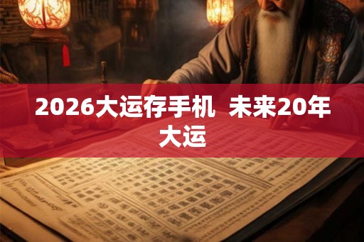 2026大运存手机  未来20年大运
