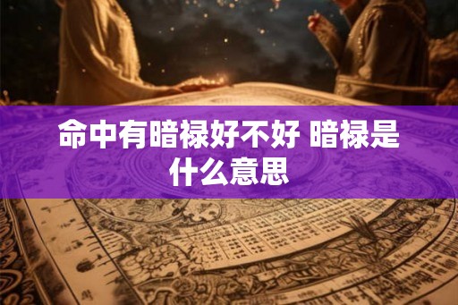 命中有暗禄好不好 暗禄是什么意思