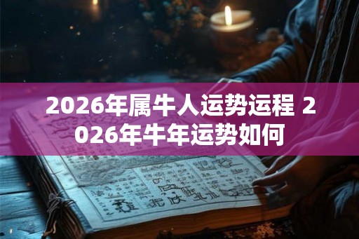 2026年属牛人运势运程 2026年牛年运势如何 2026年属牛人运势运程 2026年牛年运势如何
