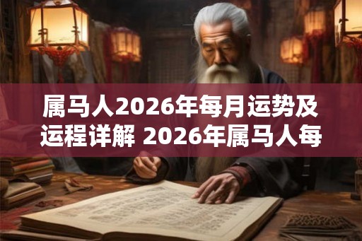 属马人2026年每月运势及运程详解 2026年属马人每月运势如何
