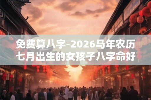 免费算八字-2026马年农历七月出生的女孩子八字命好吗