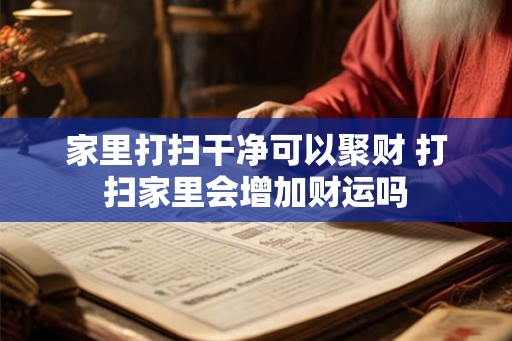 家里打扫干净可以聚财 打扫家里会增加财运吗 家里打扫干净可以聚财 打扫家里会增加财运吗