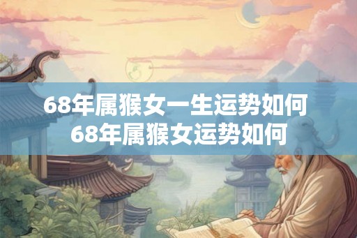 68年属猴女一生运势如何 68年属猴女运势如何