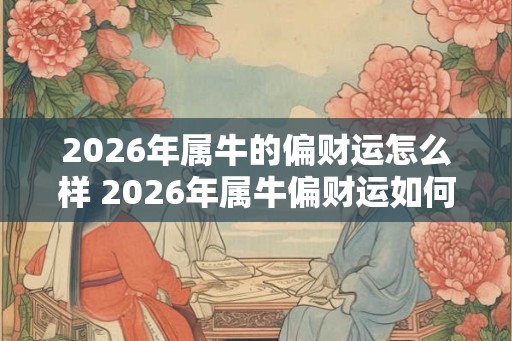 2026年属牛的偏财运怎么样 2026年属牛偏财运如何