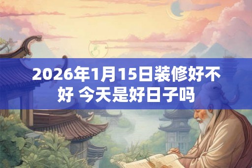 2026年1月15日装修好不好 今天是好日子吗 2026年1月15日装修好不好 今天是好日子吗