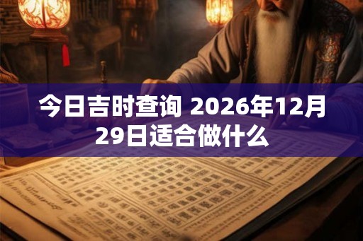 今日吉时查询 2026年12月29日适合做什么