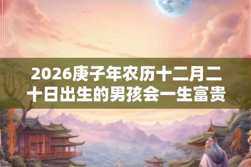 2026庚子年农历十二月二十日出生的男孩会一生富贵吗? 2026庚子年农历十二月二十日出生的男孩会一生富贵吗?