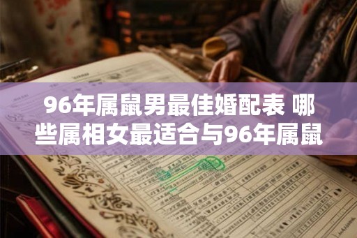 96年属鼠男最佳婚配表 哪些属相女最适合与96年属鼠男结婚