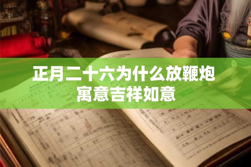正月二十六为什么放鞭炮 寓意吉祥如意