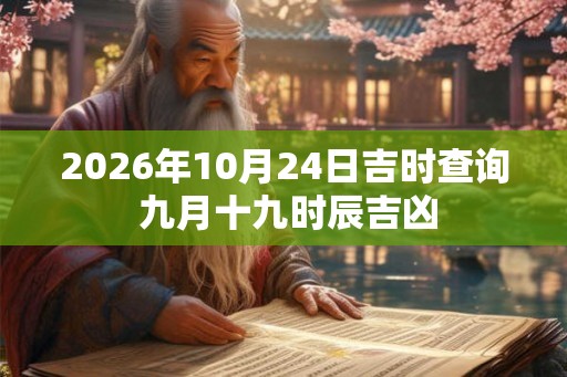 2026年10月24日吉时查询 九月十九时辰吉凶
