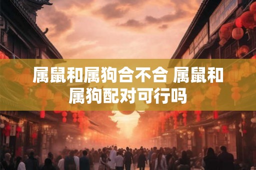 属鼠和属狗合不合 属鼠和属狗配对可行吗