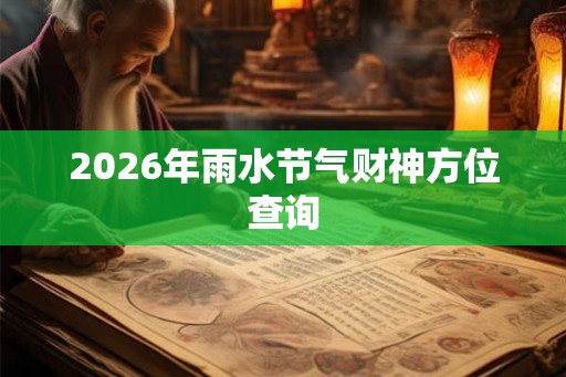 2026年雨水节气财神方位查询