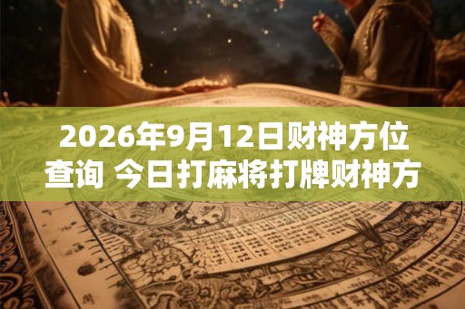 2026年9月12日财神方位查询 今日打麻将打牌财神方位
